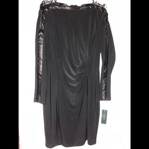 Ralph Lauren Black Sleeve Lace Up Dress